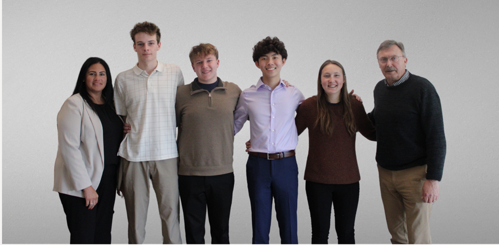 From the left are Chief of Staff Susan Jaquish, Waterville FFA Agricultural Issues Team members Cooper Patterson, Nathan Jones, Edmond Yang and McKenna Furner and New York State Assemblymember Brian Miller, R-N.Y.