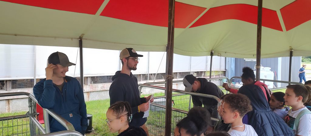 Waterville students Logan Roberts, Noah Jandreau, and Caleb Rotach presented an educational session on “The Importance of Animal Agriculture” to elementary students in the Mohawk Valley.