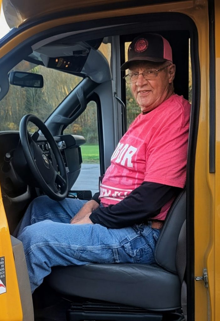 Photo of Steve Roys wearing pink for breast cancer awareness month