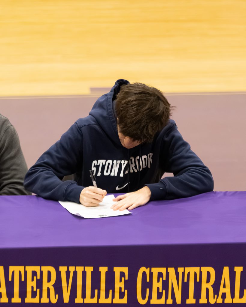 Photo of Waterville senior Danny Casatelli has officially signed his letter of intent to compete on the Stony Brook University’s Division I men’s track and field team